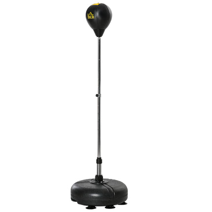Adjustable Height Punching Bag with Stand and Gloves Set for Teens & Adults - Black Gold