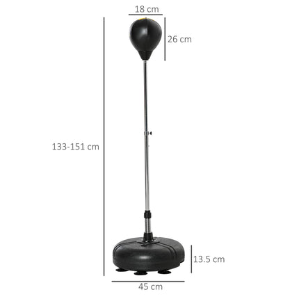 Adjustable Height Punching Bag with Stand and Gloves Set for Teens & Adults - Black Gold