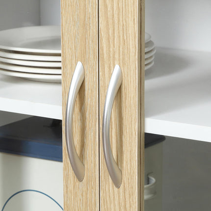 Modern Kitchen Cupboard, Freestanding Storage Cabinet Hutch with Central Drawer,