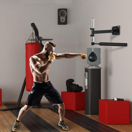 Wall Mount Fast-Reflexes Speed Bag Boxing, Height Adjustable Punching Bag, MMA,