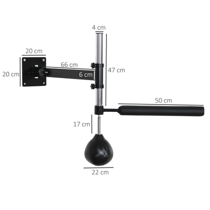 Wall Mount Fast-Reflexes Speed Bag Boxing, Height Adjustable Punching Bag, MMA,