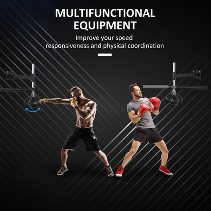 Wall Mount Fast-Reflexes Speed Bag Boxing, Height Adjustable Punching Bag, MMA,