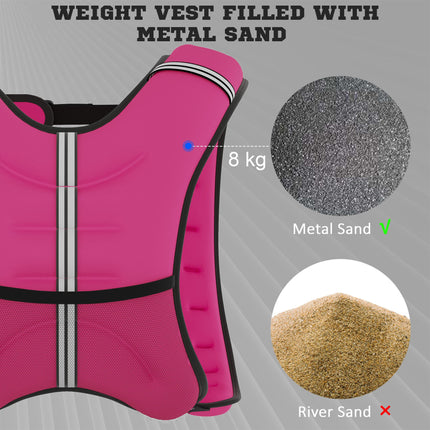 8KG Weighted Vest, Running Weight Vest with Adjustable Strap, Convenient Pocket