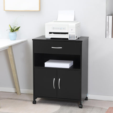 Printer Stand Mobile Printer Cabinet with Storage, Open Shelf, Drawer for Home O