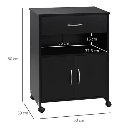 Printer Stand Mobile Printer Cabinet with Storage, Open Shelf, Drawer for Home O