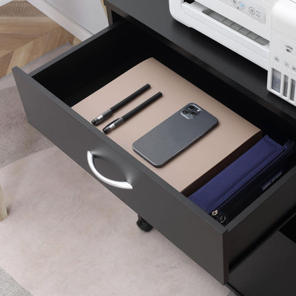 Printer Stand Mobile Printer Cabinet with Storage, Open Shelf, Drawer for Home O