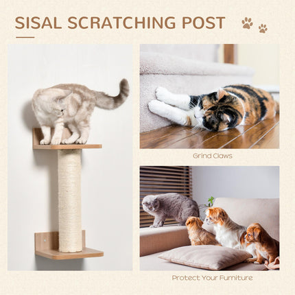 4PCs Wall-mounted Cats Climbing Shelf Set Cat Tree Kitten Perch Activity Center