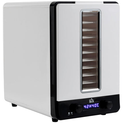 11 Tier Food Dehydrator with Timer, Adjustable Temperature & 360° Air Circulation - White