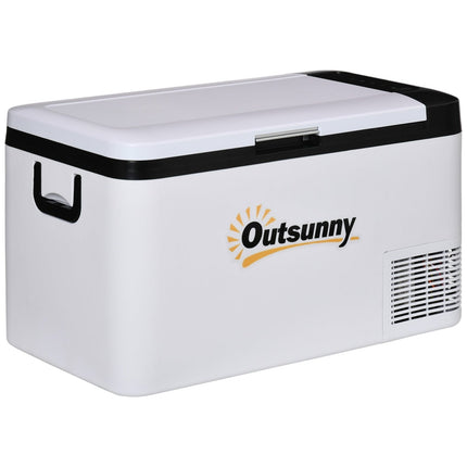 25L Portable 12V Car Compressor Fridge Freezer with LED Light - Grey