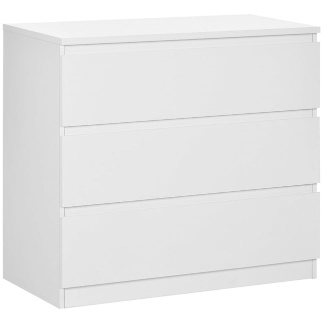 3-Drawer Chest of Drawers Storage Organiser Unit for Bedroom and Living Room - White