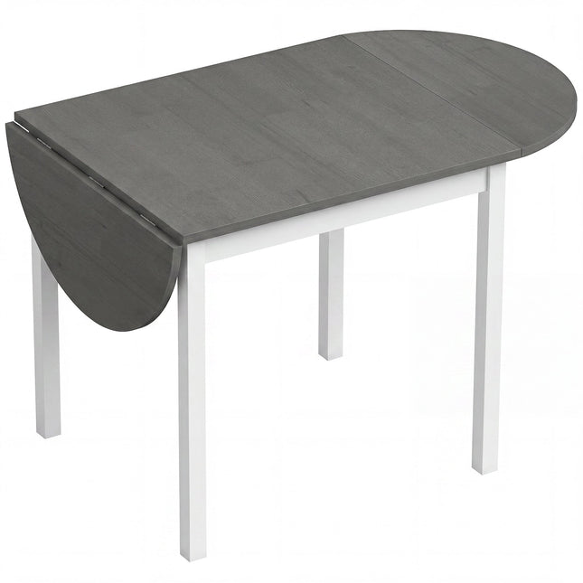 4-6 Person Wooden Drop-Leaf Table - Grey
