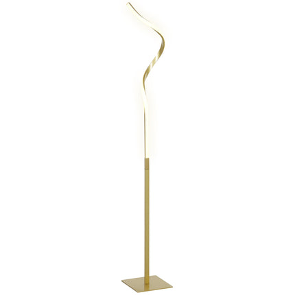 Modern LED Floor Lamp with 3 Brightness Levels and Foot Switch - Gold Tone