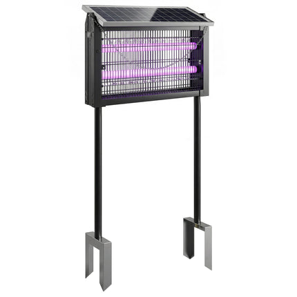 Solar Bug Zapper Outdoor, 3500 V Electric Mosquito Fly Zapper with 4.3 m Cord, Dusk-to-Dawn Control, Black