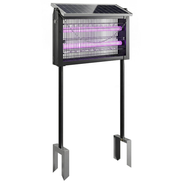 Solar Bug Zapper Outdoor, 3500 V Electric Mosquito Fly Zapper with 4.3 m Cord, Dusk-to-Dawn Control, Black