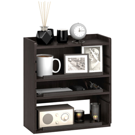 Four-Tier Desktop Organiser with Adjustable Shelves - Dark Brown