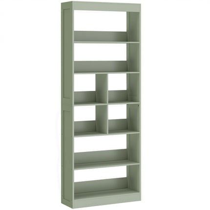 Bookcase, 6-Tier Bookshelf with Open Storage Shelves, Cubes, 180 cm Tall Display Shelf with Anti-Tipping Design, Green