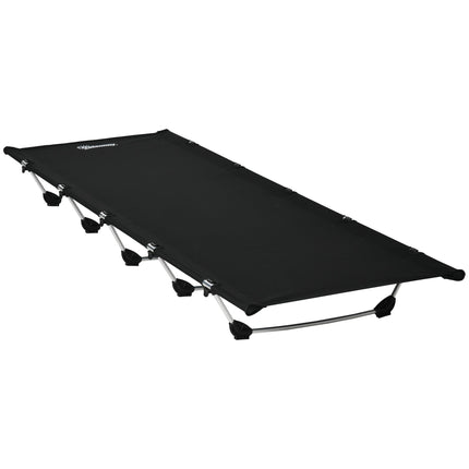 Lightweight Portable Camping Bed with Aluminium Frame and Carry Bag - Grey