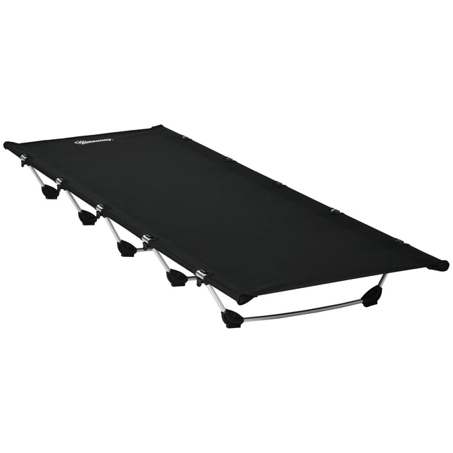 Lightweight Portable Camping Bed with Aluminium Frame and Carry Bag - Grey