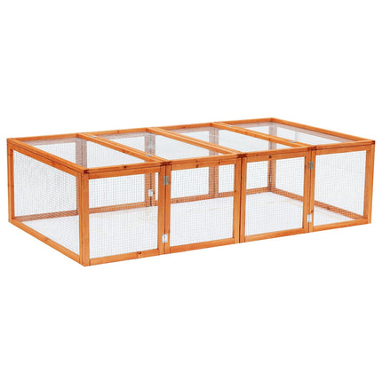 Rabbit Hutch with Mesh Wire 181x100x48 cm - Natural Wood