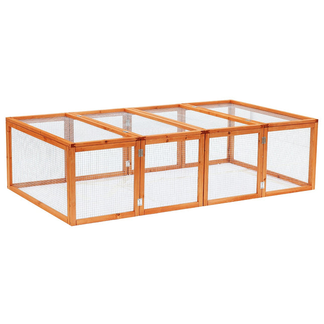 Rabbit Hutch with Mesh Wire 181x100x48 cm - Natural Wood
