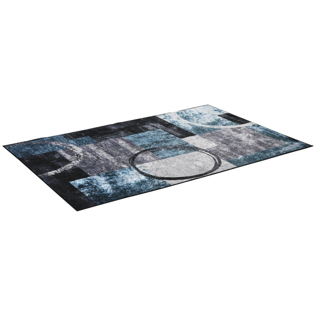 Modern Large Blue Geometric Area Rug 160x230 cm - Blue