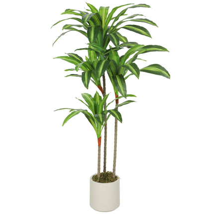 120cm Artificial Dracaena Tree with Bendable Trunks - Green