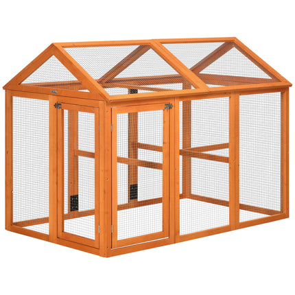 Wooden Chicken Run Coop for 1-3 Chickens with Combinable Design - Orange