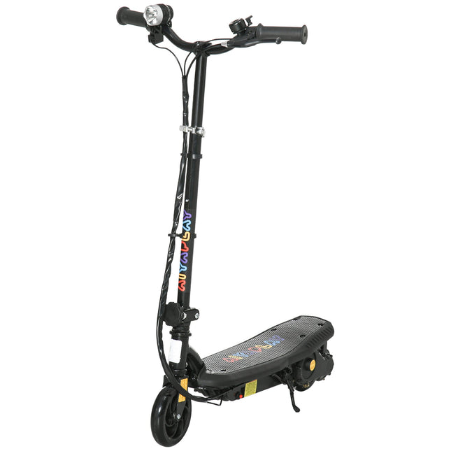 Foldable Electric Scooter with LED Headlight for Ages 7-14 - Black
