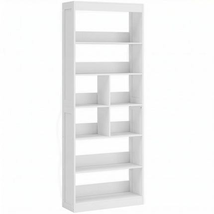 Bookcase, 6-Tier Bookshelf with Open Storage Shelves, Cubes, 180 cm Tall Display Shelf with Anti-Tipping Design, White
