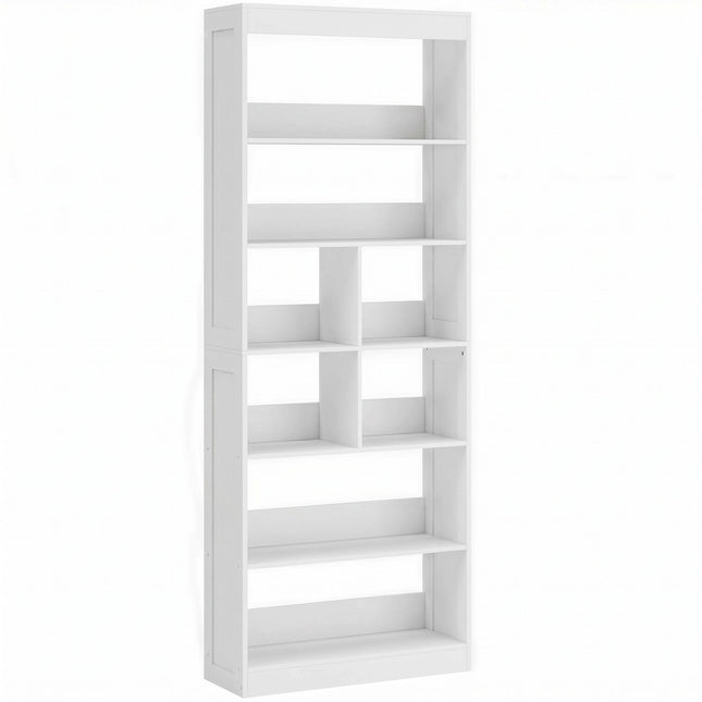 Bookcase, 6-Tier Bookshelf with Open Storage Shelves, Cubes, 180 cm Tall Display Shelf with Anti-Tipping Design, White