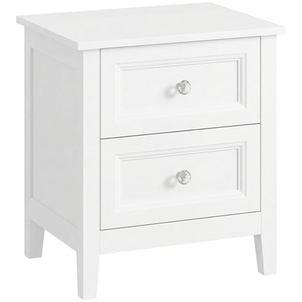Nightstand with 2 Drawers Modern Bedside Table for Bedroom Living Room White