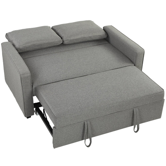 Double Sofa Bed Click Clack Sofa Bed Pull Out Bed with Adjustable Backrest for Living Room and Bedroom Grey