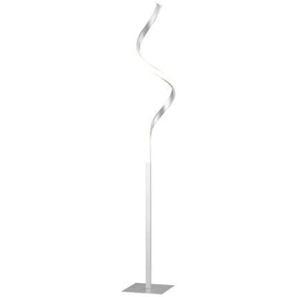 Modern Dimmable Spiral Floor Lamp with 3 Brightness Levels and Square Base - Silver