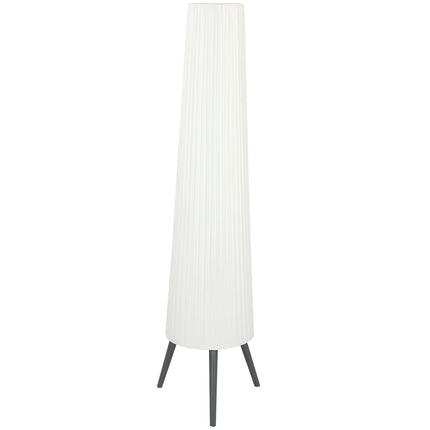 Dimmable Tripod Floor Lamp with Foot Switch, Nordic Standing Lamp with Fabric Shade, 153cm, White and Grey