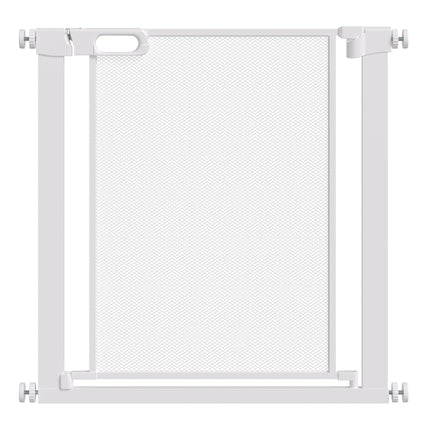 Pressure Fit Safety Gate for Doors & Stairs with Auto Close & Double Lock - 75-82 cm White