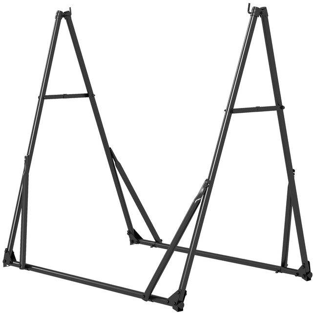 Foldable Portable Metal Hammock Stand 120kg Load Capacity - Black