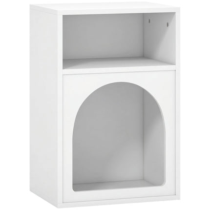 Bedside Table with 2 Open Compartments - White