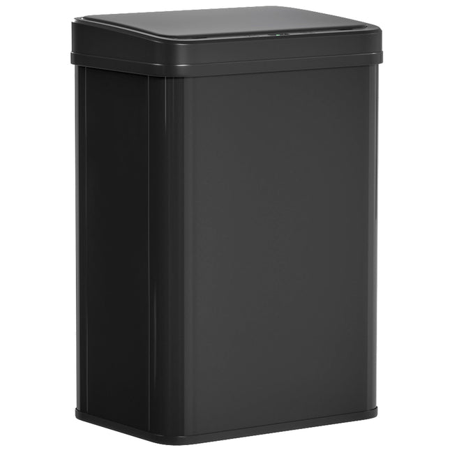 40L Sensor Bin with Soft-Close Lid, Stainless Steel Automatic Touchless Motion Sensor Kitchen Bin, Black