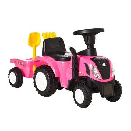 Ride On Tractor Toddler Walker with Horn, Storage & Steering Wheel for 1-3 Years - Pink