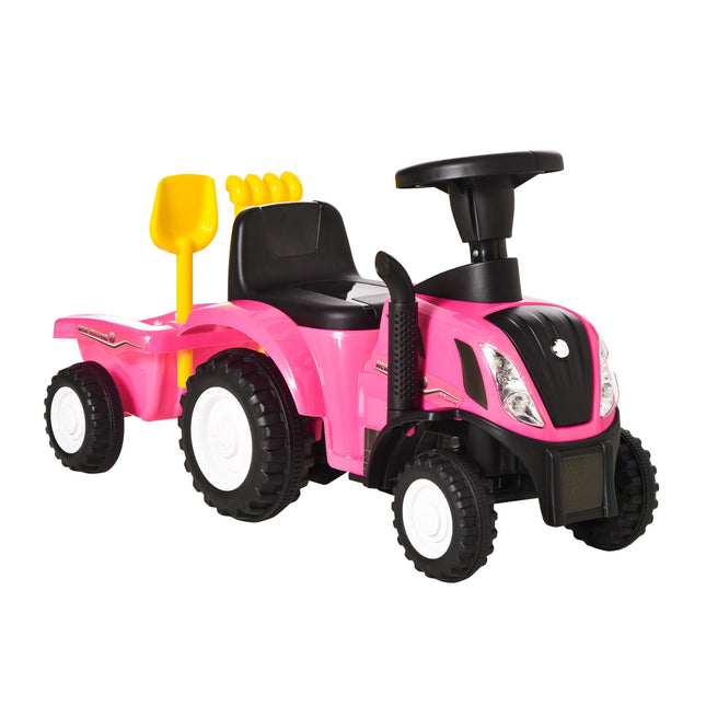 Ride On Tractor Toddler Walker with Horn, Storage & Steering Wheel for 1-3 Years - Pink