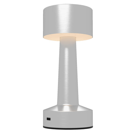 Cordless Touch LED Table Lamp with Rechargeable Battery, 3 Colour Modes - Silver