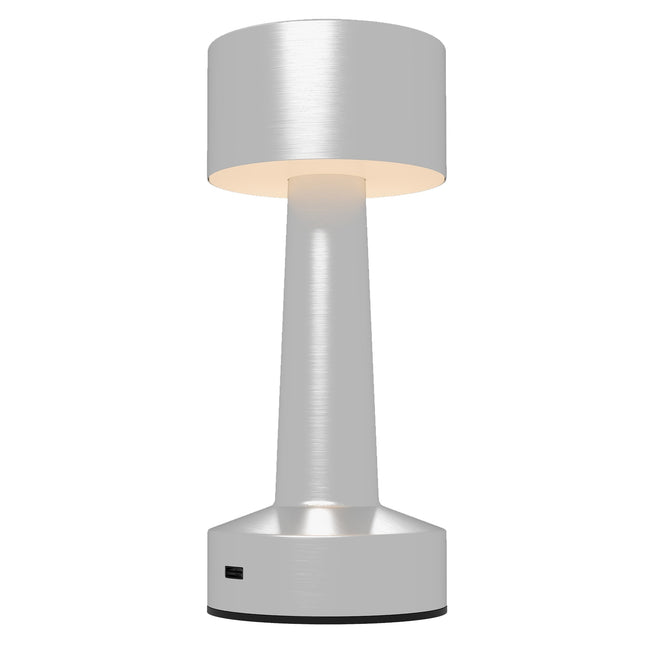 Cordless Touch LED Table Lamp with Rechargeable Battery, 3 Colour Modes - Silver