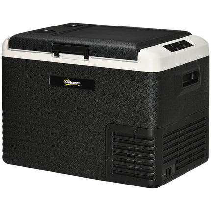 40L Portable Car Refrigerator with Compressor and Dual Power - Black