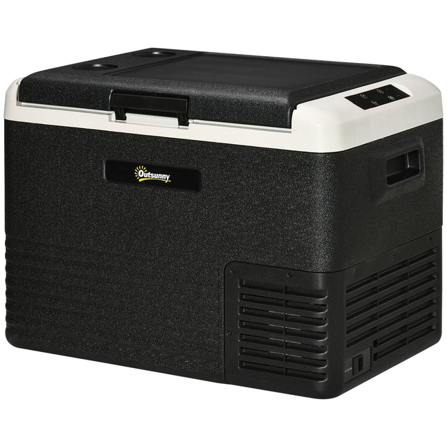 40L Portable Car Refrigerator with Compressor and Dual Power - Black