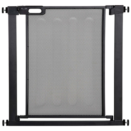 Pressure Fit Safety Gate with Auto Close and Double Lock for Doors & Stairs 75-82 cm - Black