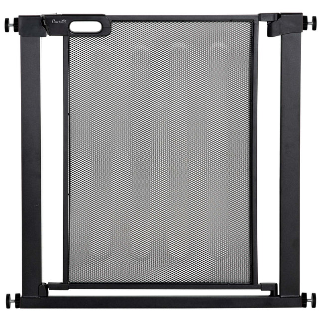 Pressure Fit Safety Gate with Auto Close and Double Lock for Doors & Stairs 75-82 cm - Black