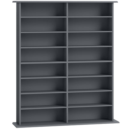 16-Compartment Media Shelf - Grey