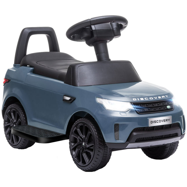 2 in 1 Land Rover Licensed 6V Kids Electric Ride On Sliding Car with Headlights & Music for 18-60 Months - Light Blue