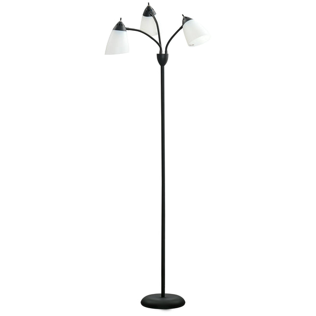 Arc Tree Floor Lamp with 3 Adjustable Rotating Lights Industrial Standing Lamp - Black