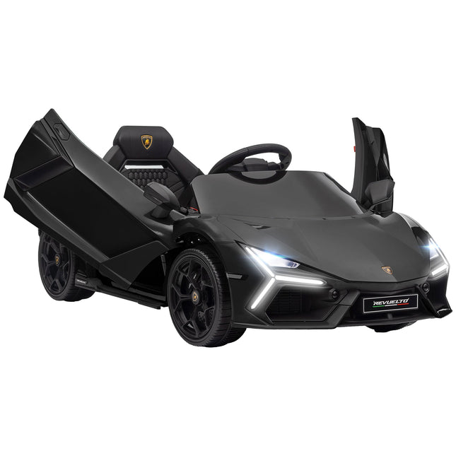 Lamborghini Revuelto Licensed 12V Ride-On Car with Remote Control and Butterfly Doors - Black